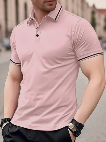 Men's Breathable Moisture-Wicking Summer Golf Polo Shirt