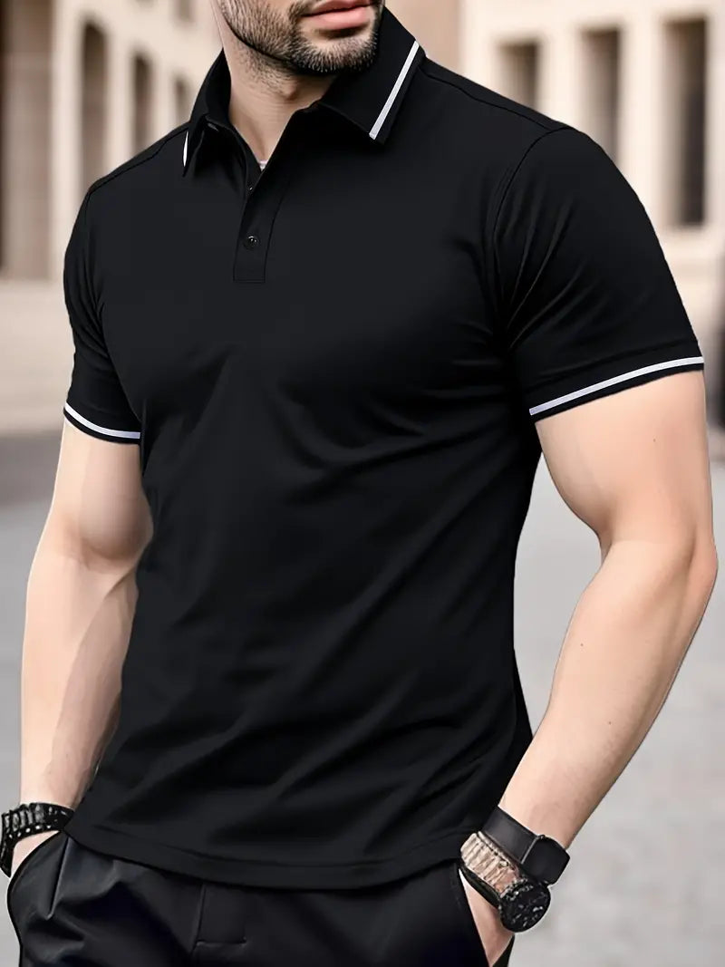 Men's Breathable Moisture-Wicking Summer Golf Polo Shirt