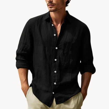 Men's Long Sleeve Breathable Button-Front Dress Shirt
