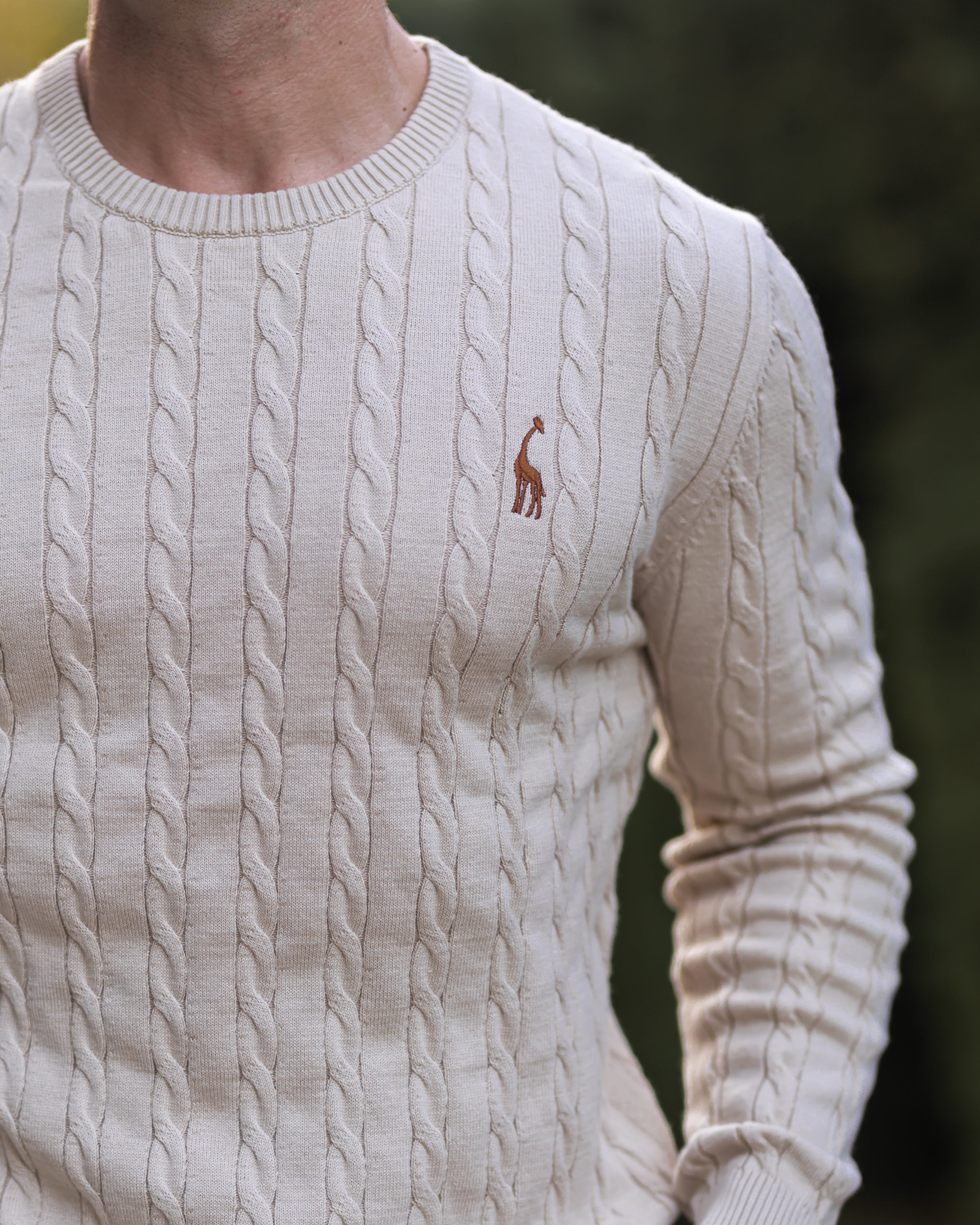 Men's Breathable Warm Cable Knit Sweater Casual Knitwear