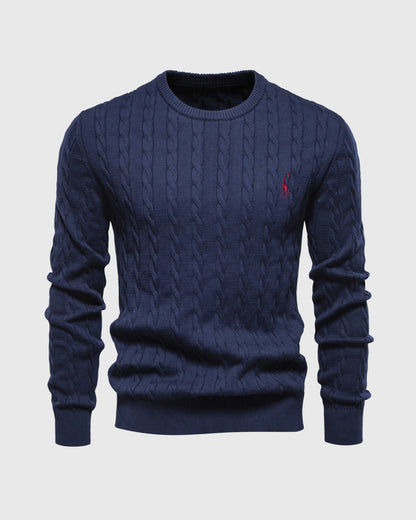 Men's Breathable Warm Cable Knit Sweater Casual Knitwear