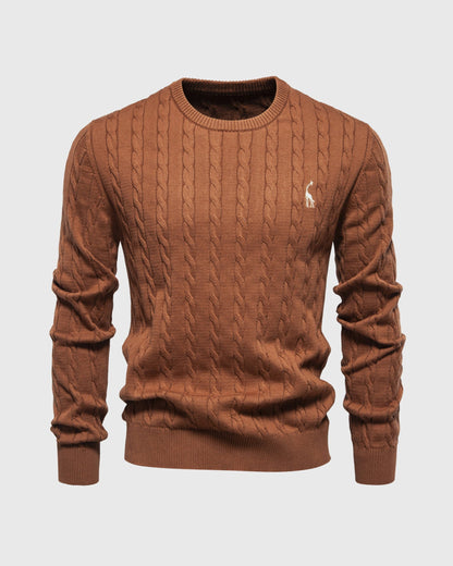 Men's Breathable Warm Cable Knit Sweater Casual Knitwear