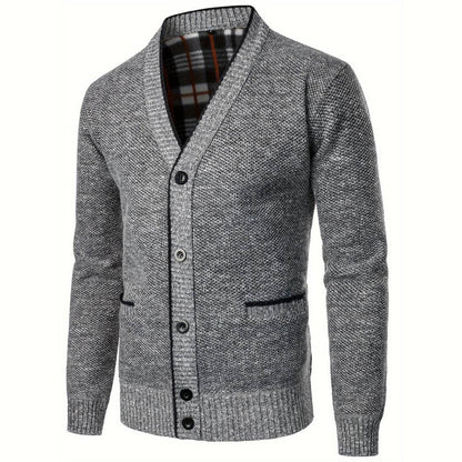 Men's v-neck  cardigan - button knit vest