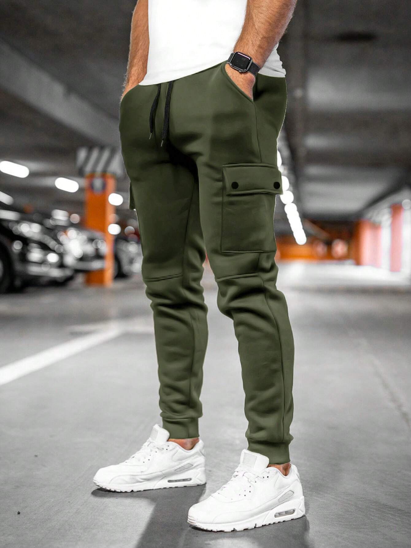 Men's cargo trousers - stretch fabric