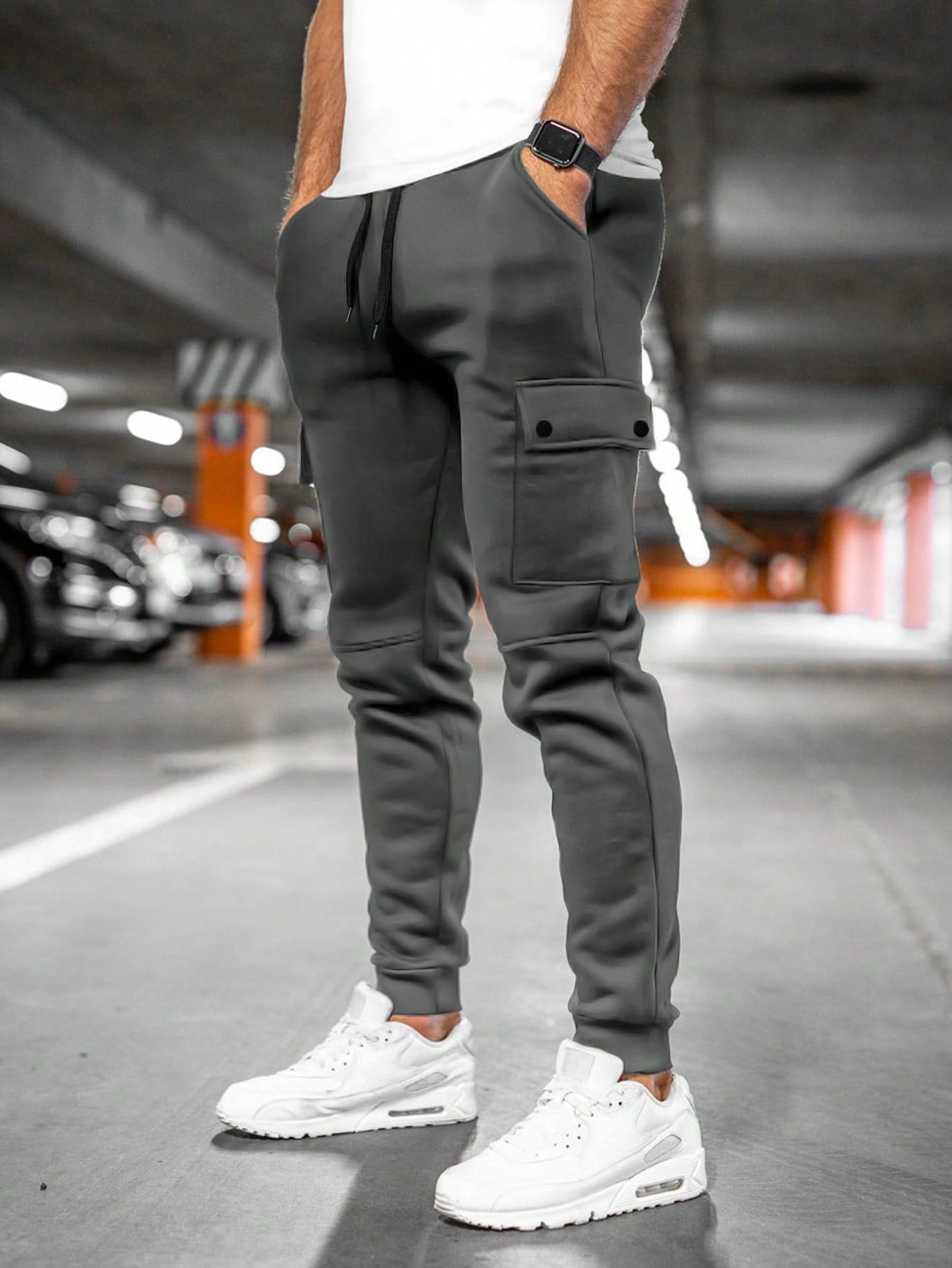 Men's cargo trousers - stretch fabric