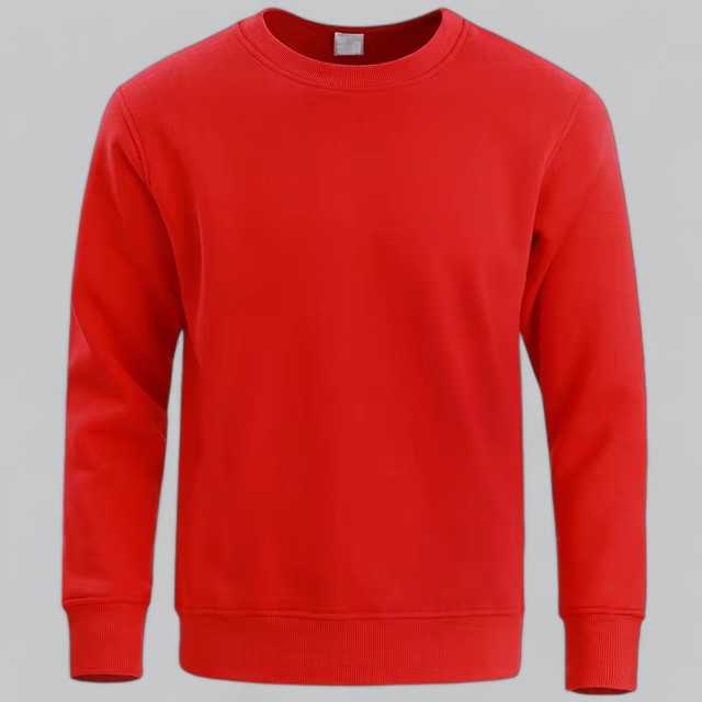 Men's Casual Soft Cotton Crew Sweatshirt with Relaxed Fit