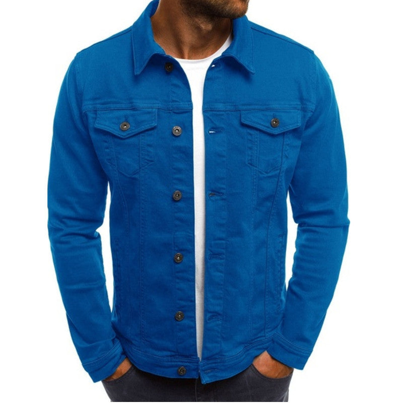 Men's Casual Denim Jacket Durable Stylish Everyday Outerwear