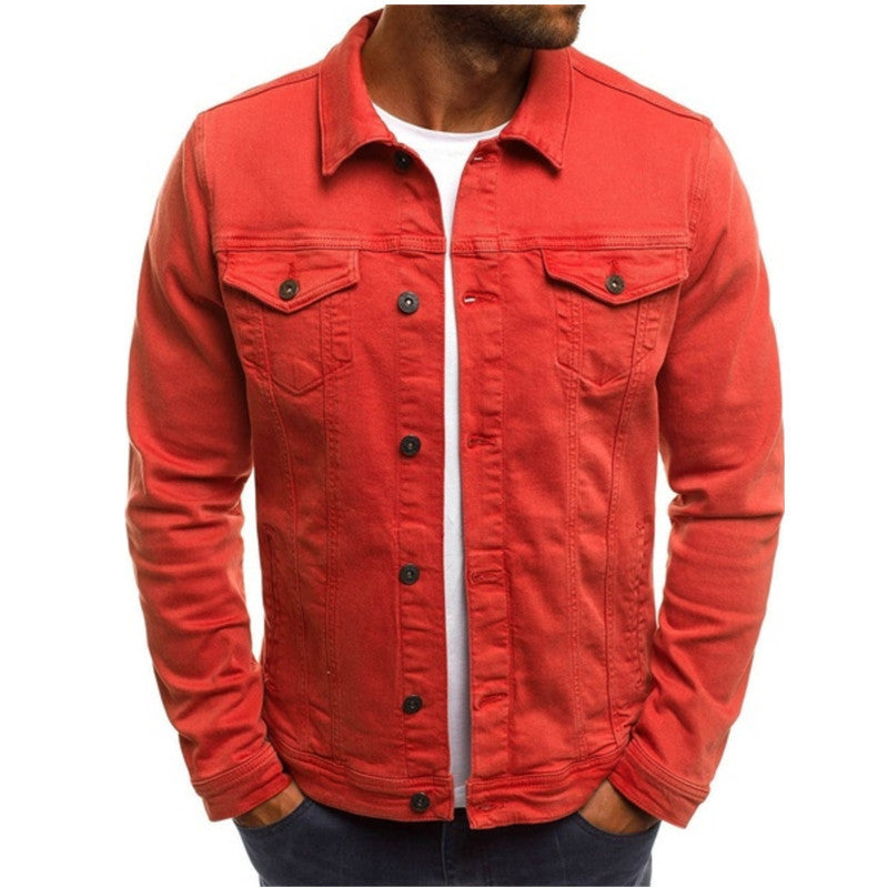 Men's Casual Denim Jacket Durable Stylish Everyday Outerwear