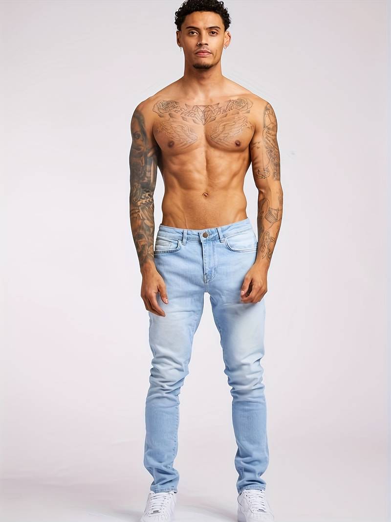Men's Classic Fit Casual Denim Jeans for Everyday Durable Comfort