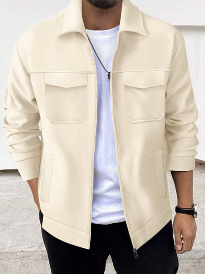Men's Casual Jacket with Modern Design, Practical Pockets, and Cozy Lining for Winter