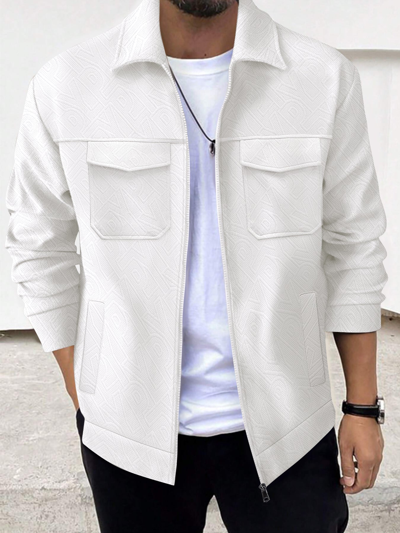 Men's Casual Jacket with Modern Design, Practical Pockets, and Cozy Lining for Winter