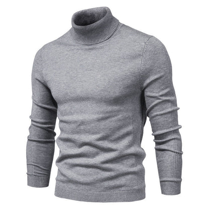 Men's cotton jumper with roll neck - knitwear