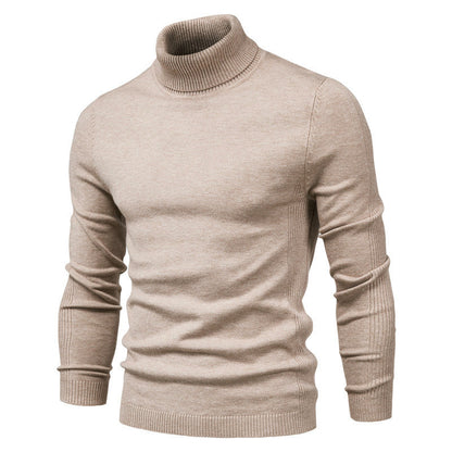 Men's cotton jumper with roll neck - knitwear