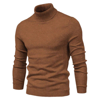 Men's cotton jumper with roll neck - knitwear