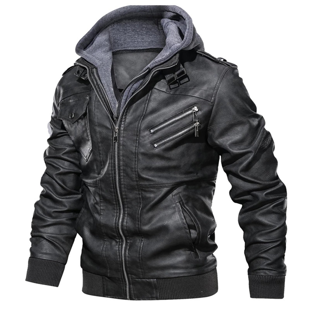 Men's genuine leather biker jacket