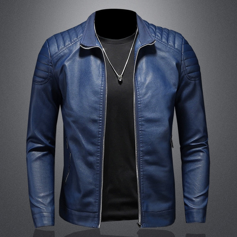 Men's leather jacket - tailored fit