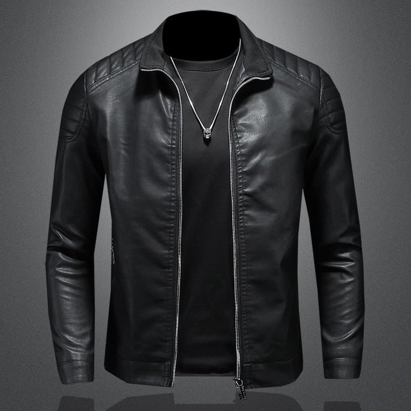 Men's leather jacket - tailored fit