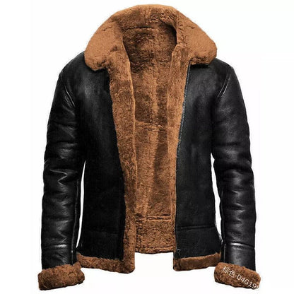Men's leather jacket - aviator style