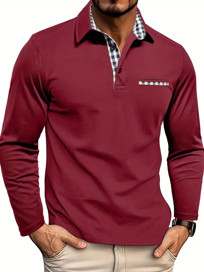 Men's Long Sleeve Polo Shirt Stylish Golf and Casual Shirt