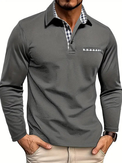 Men's Long Sleeve Polo Shirt Stylish Golf and Casual Shirt