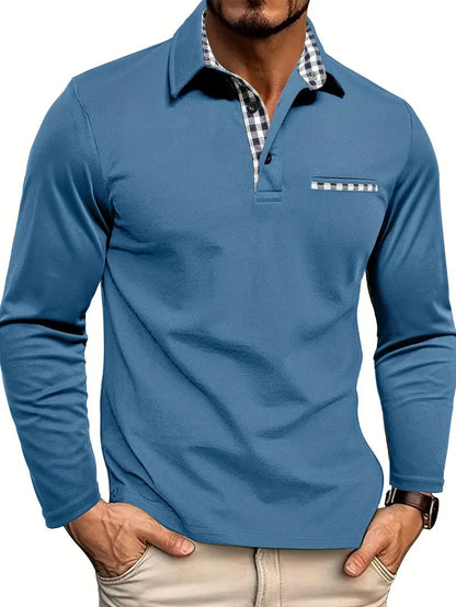 Men's Long Sleeve Polo Shirt Stylish Golf and Casual Shirt
