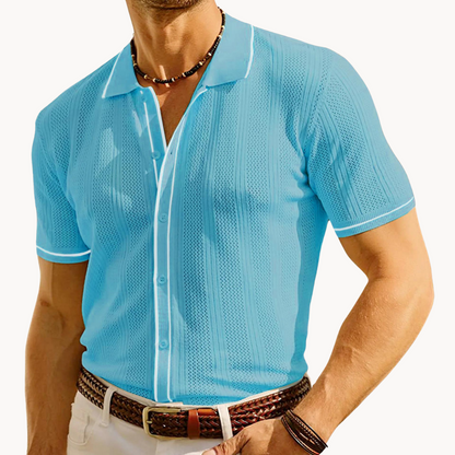 Men's Lightweight Soft Short Sleeve Polo Shirt Breathable Cotton Blend