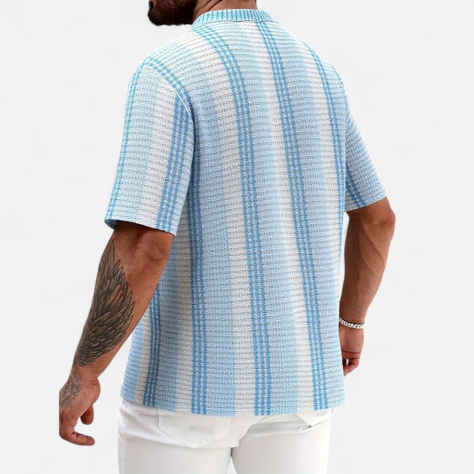 Men's Lightweight Cotton Blend Button-Up Shirt for Warm Weather