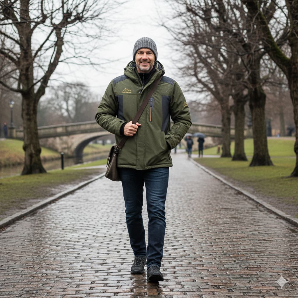 Men's waterproof winter jacket - hooded