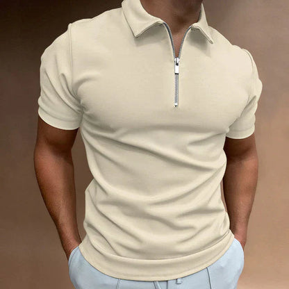 Men's Casual Zippered Polo Shirt for Everyday Wear and Fashion