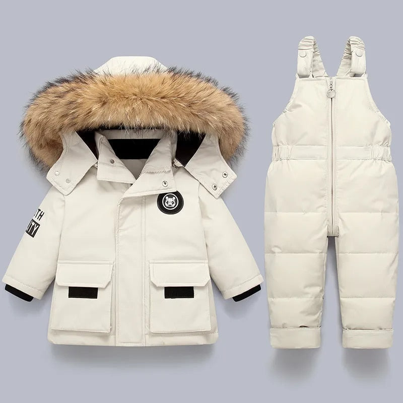 Snowbuddy - kids' winter jacket & ski overall with fur hood