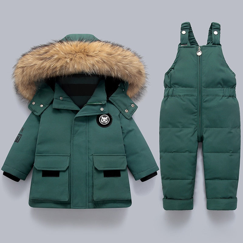 Snowbuddy - kids' winter jacket & ski overall with fur hood