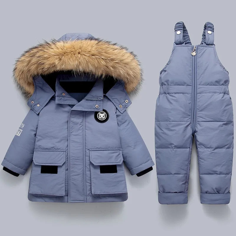 Snowbuddy - kids' winter jacket & ski overall with fur hood