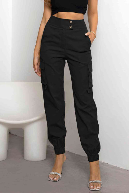 Women's cargo trousers - fabric blend