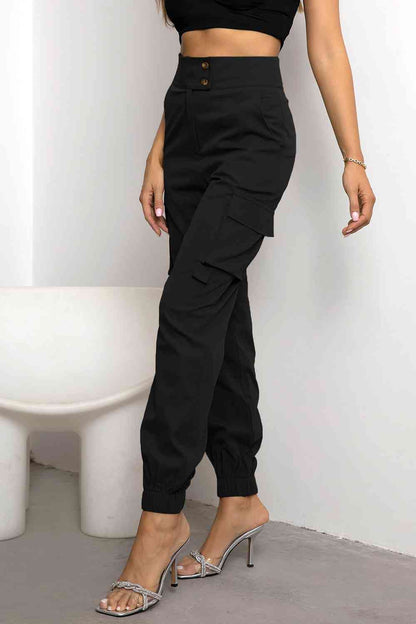 Women's cargo trousers - fabric blend