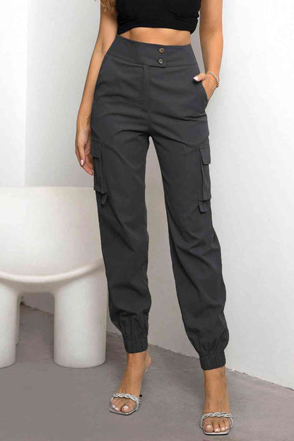 Women's cargo trousers - fabric blend