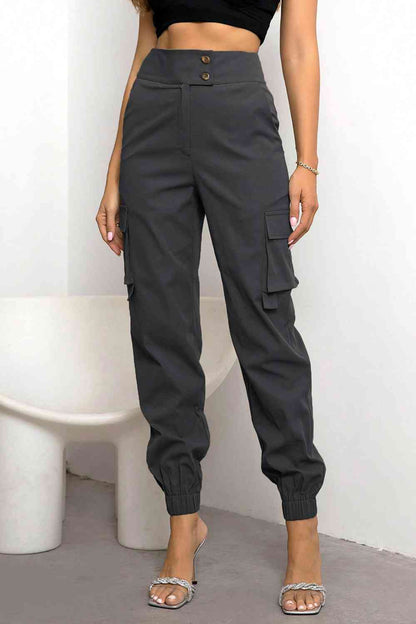 Women's cargo trousers - fabric blend