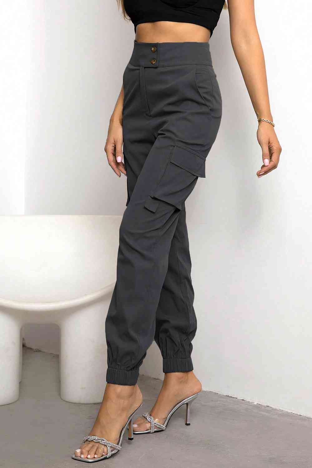 Women's cargo trousers - fabric blend