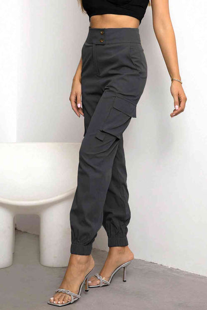 Women's cargo trousers - fabric blend