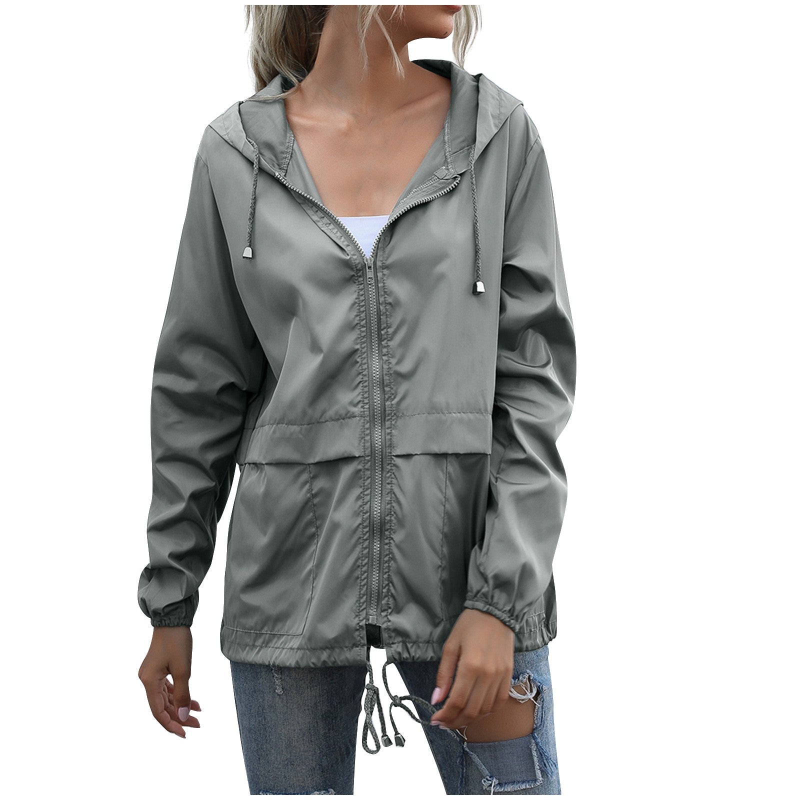 Women's hooded jacket - polyester