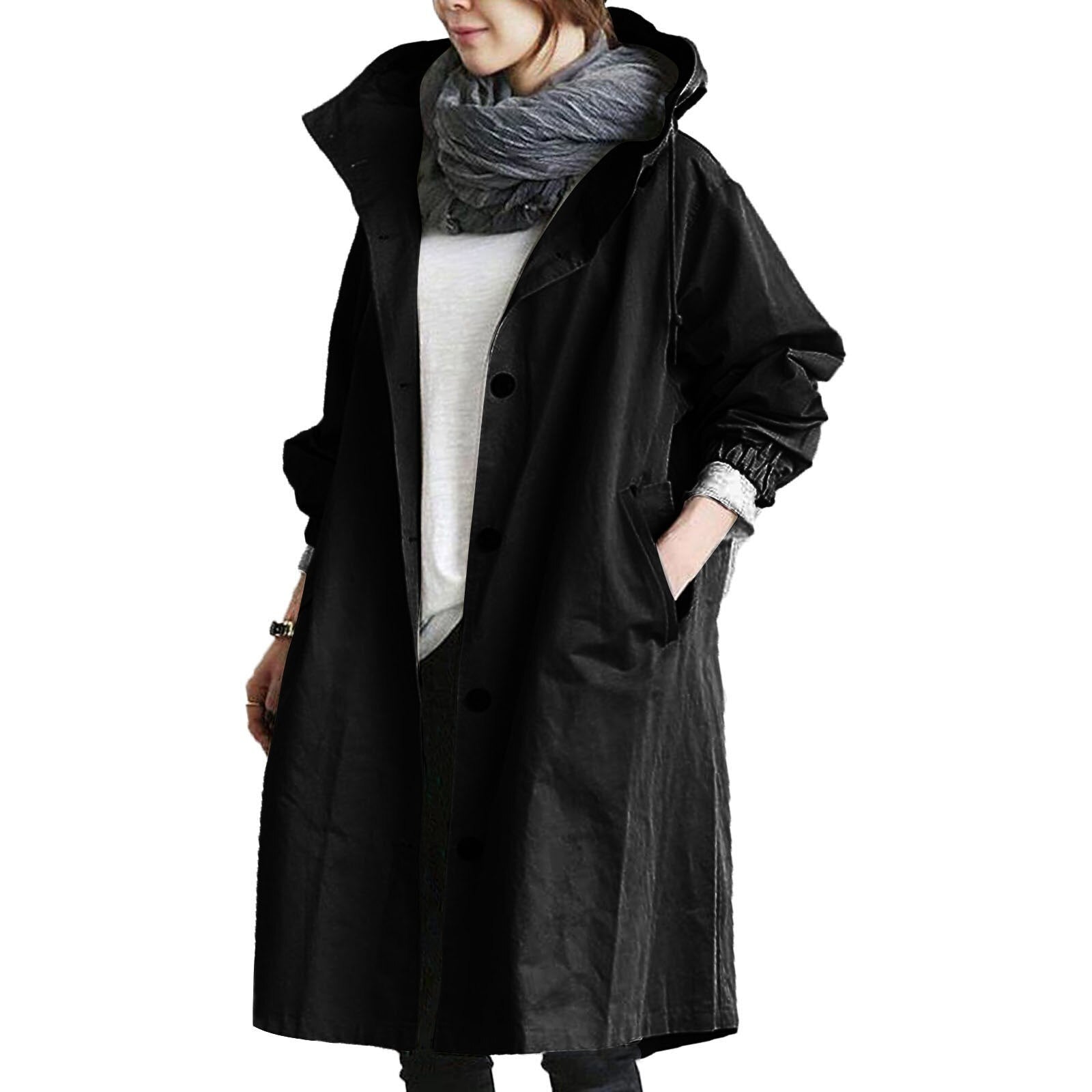 Women's long stylish waterproof jacket