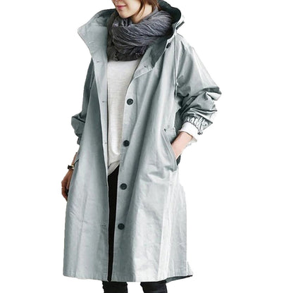 Women's long stylish waterproof jacket
