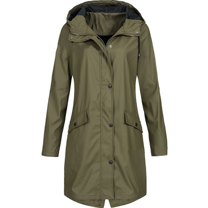 Women's long waterproof jacket - windproof