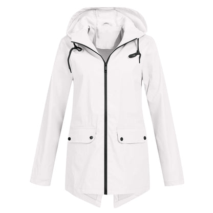 Women's long waterproof jacket - breathable