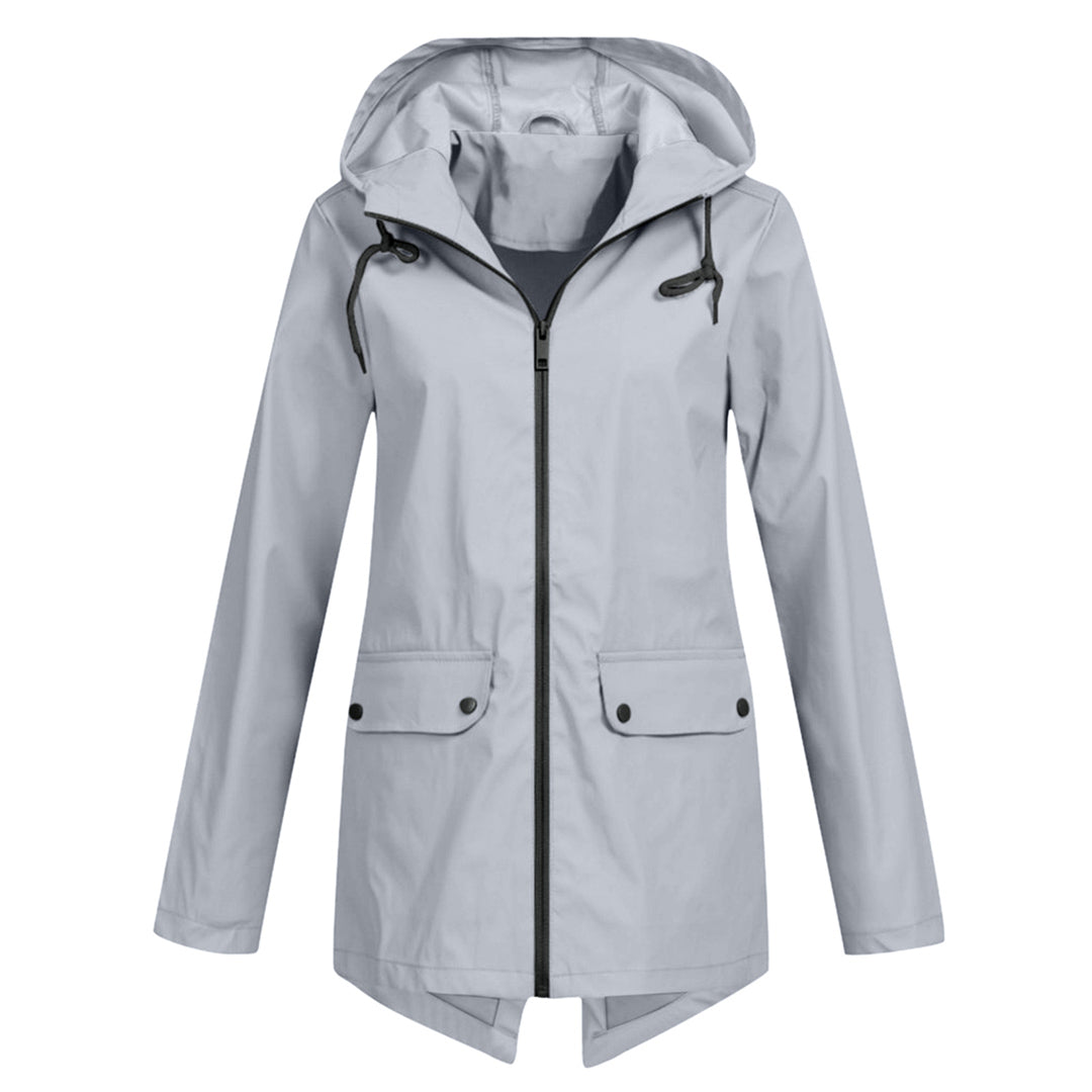 Women's long waterproof jacket - breathable