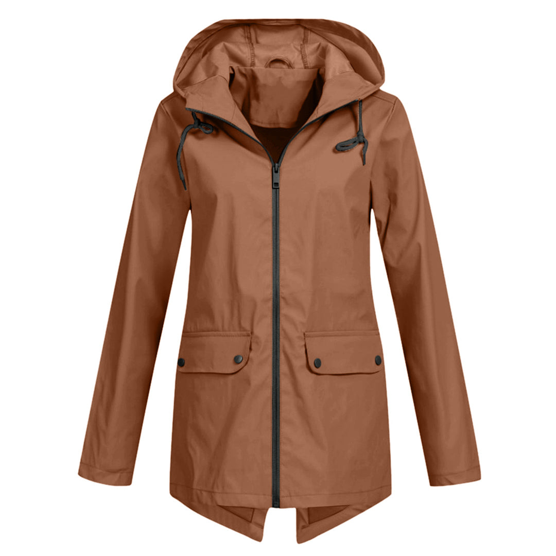 Women's long waterproof jacket - breathable