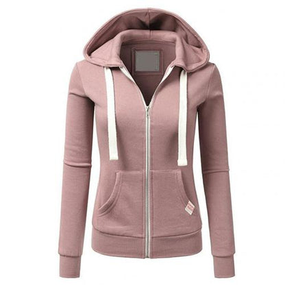 Women's oversized zip-up hoodie - cotton