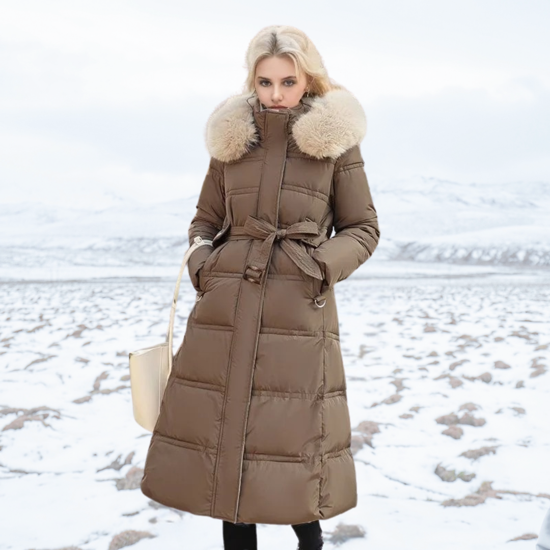 Women's padded warm parka with hood
