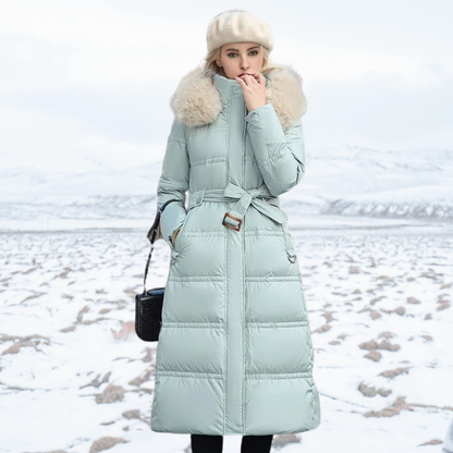Women's padded warm parka with hood