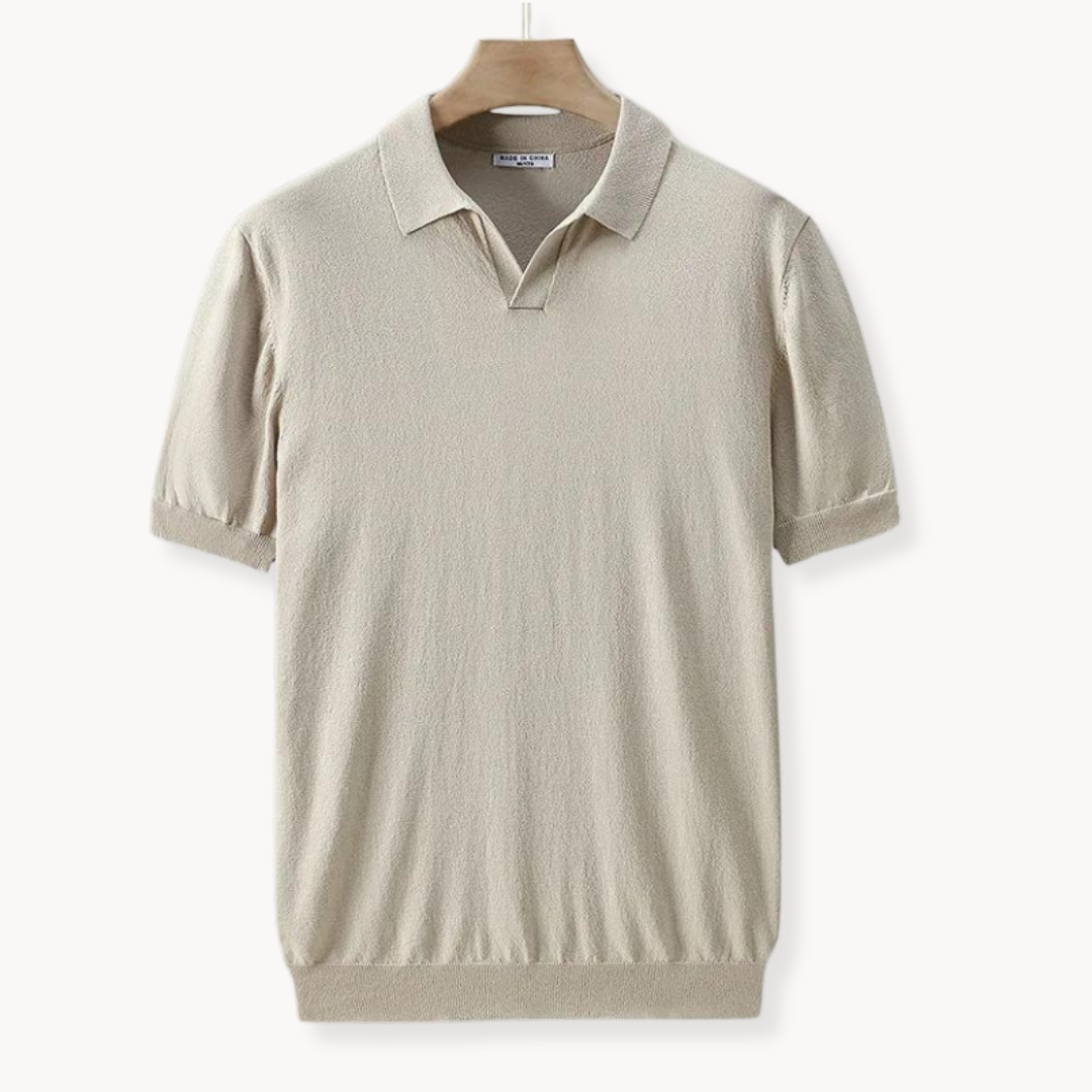 Men's Relaxed Fit Button-Free Polo Shirt Soft Breathable Casual Top